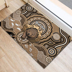 Personalised Australia Wombat Rubber Doormat Aussie Map Indigenous Art