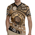 Personalised Australia Wombat Rugby Jersey Aussie Map Indigenous Art