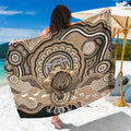 Personalised Australia Wombat Sarong Aussie Map Indigenous Art