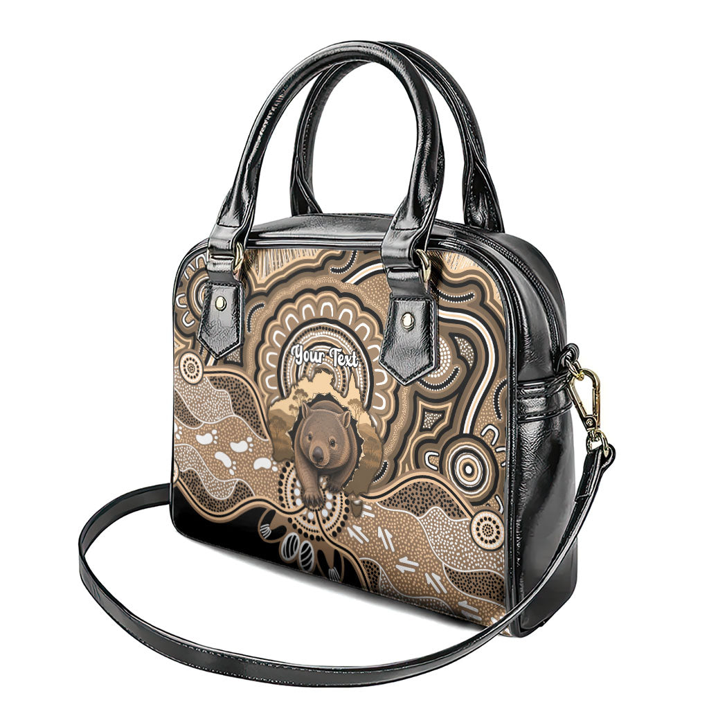 Personalised Australia Wombat Shoulder Handbag Aussie Map Indigenous Art