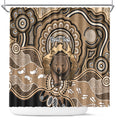 Personalised Australia Wombat Shower Curtain Aussie Map Indigenous Art