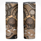 Personalised Australia Wombat Skinny Tumbler Aussie Map Indigenous Art