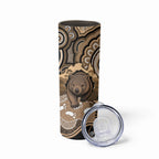 Personalised Australia Wombat Skinny Tumbler Aussie Map Indigenous Art