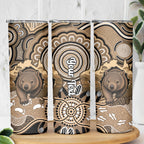 Personalised Australia Wombat Skinny Tumbler Aussie Map Indigenous Art