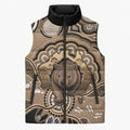 Personalised Australia Wombat Sleeveless Puffer Jacket Aussie Map Indigenous Art
