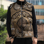 Personalised Australia Wombat Sleeveless Puffer Jacket Aussie Map Indigenous Art