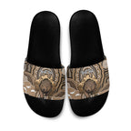 Personalised Australia Wombat Slide Sandals Aussie Map Indigenous Art