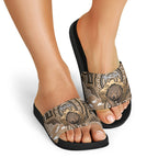 Personalised Australia Wombat Slide Sandals Aussie Map Indigenous Art