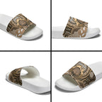 Personalised Australia Wombat Slide Sandals Aussie Map Indigenous Art
