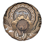 Personalised Australia Wombat Spare Tire Cover Aussie Map Indigenous Art