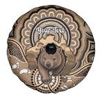 Personalised Australia Wombat Spare Tire Cover Aussie Map Indigenous Art