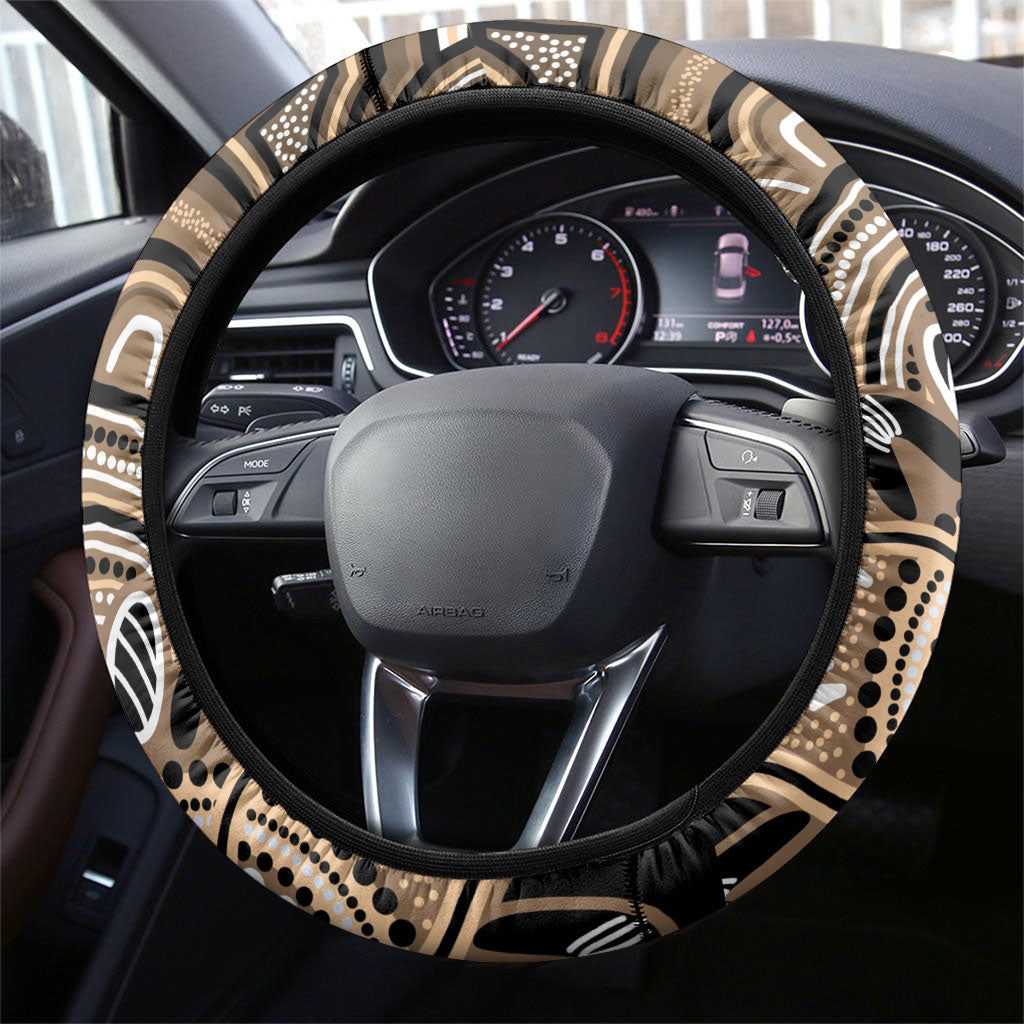 Australia Wombat Steering Wheel Cover Aussie Map Indigenous Art