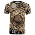 Personalised Australia Wombat T Shirt Aussie Map Indigenous Art