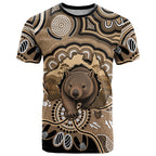 Personalised Australia Wombat T Shirt Aussie Map Indigenous Art