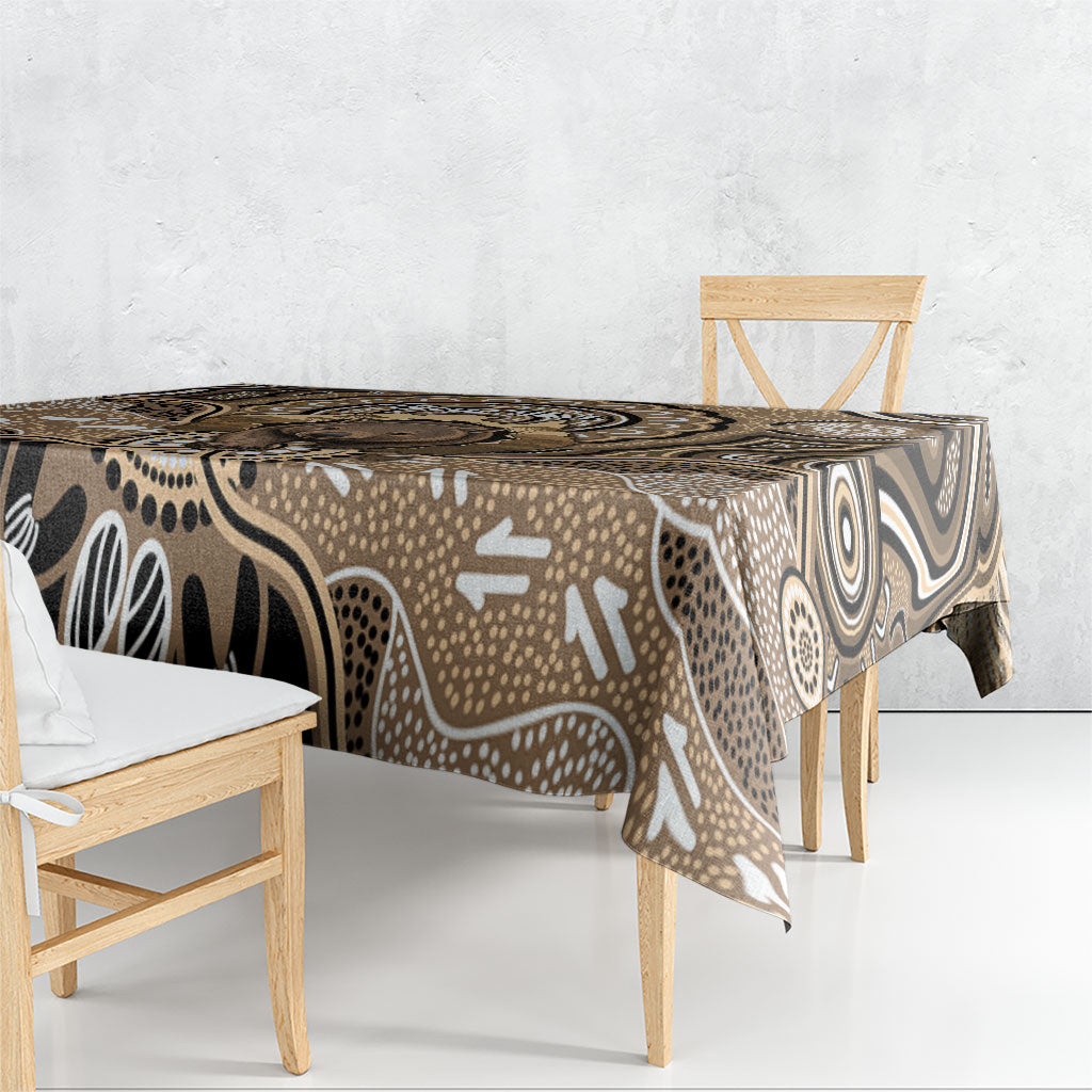 Personalised Australia Wombat Tablecloth Aussie Map Indigenous Art