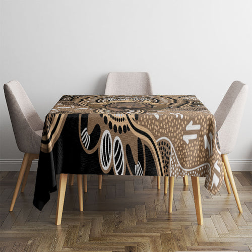 Personalised Australia Wombat Tablecloth Aussie Map Indigenous Art