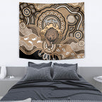 Personalised Australia Wombat Tapestry Aussie Map Indigenous Art