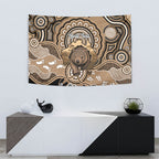 Personalised Australia Wombat Tapestry Aussie Map Indigenous Art