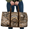 Personalised Australia Wombat Travel Bag Aussie Map Indigenous Art