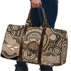Personalised Australia Wombat Travel Bag Aussie Map Indigenous Art