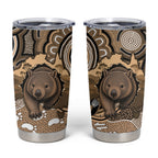 Personalised Australia Wombat Tumbler Cup Aussie Map Indigenous Art