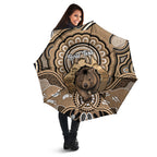 Personalised Australia Wombat Umbrella Aussie Map Indigenous Art