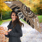 Personalised Australia Wombat Umbrella Aussie Map Indigenous Art