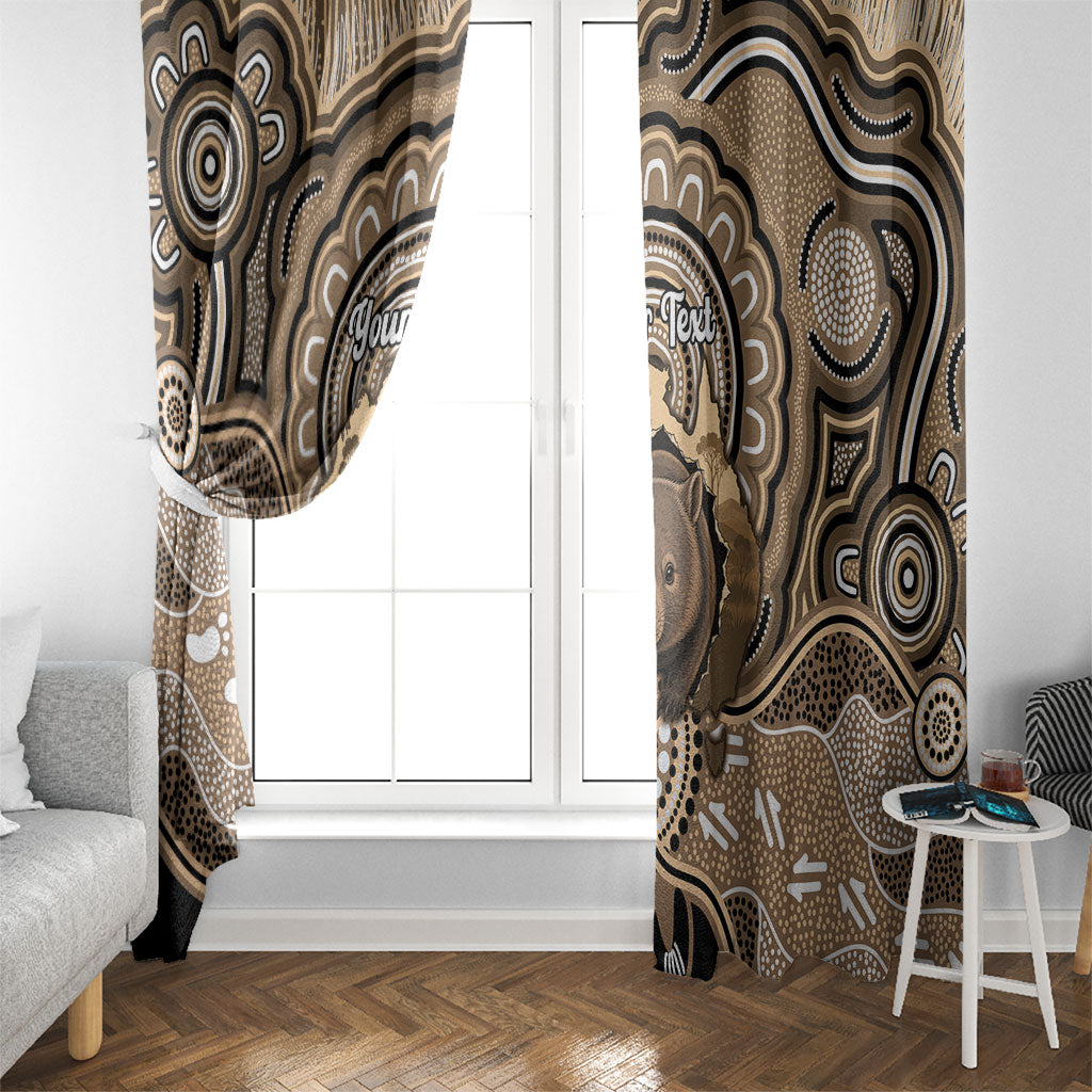 Personalised Australia Wombat Window Curtain Aussie Map Indigenous Art