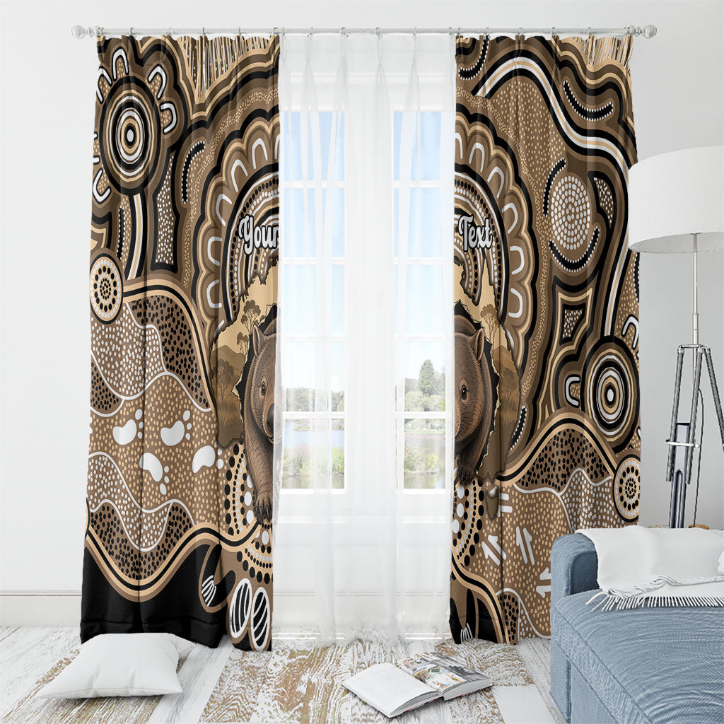 Personalised Australia Wombat Window Curtain Aussie Map Indigenous Art