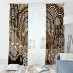 Personalised Australia Wombat Window Curtain Aussie Map Indigenous Art
