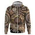 Personalised Australia Wombat Zip Hoodie Aussie Map Indigenous Art
