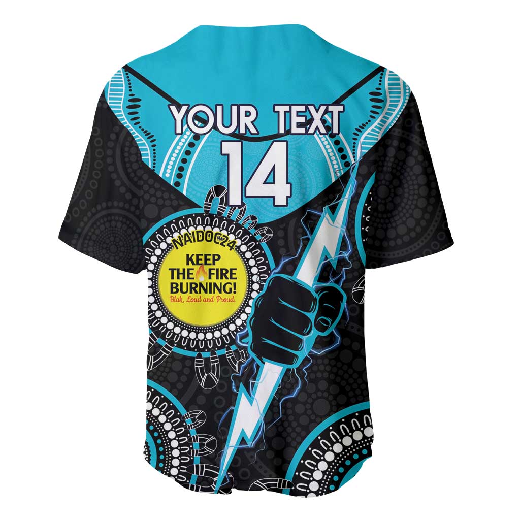 Custom AFL Power NAIDOC Week Baseball Jersey Keep The Fire Burning Indigenous Art