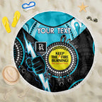 Custom AFL Power NAIDOC Week Beach Blanket Keep The Fire Burning Indigenous Art