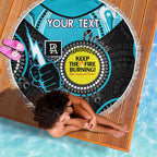Custom AFL Power NAIDOC Week Beach Blanket Keep The Fire Burning Indigenous Art