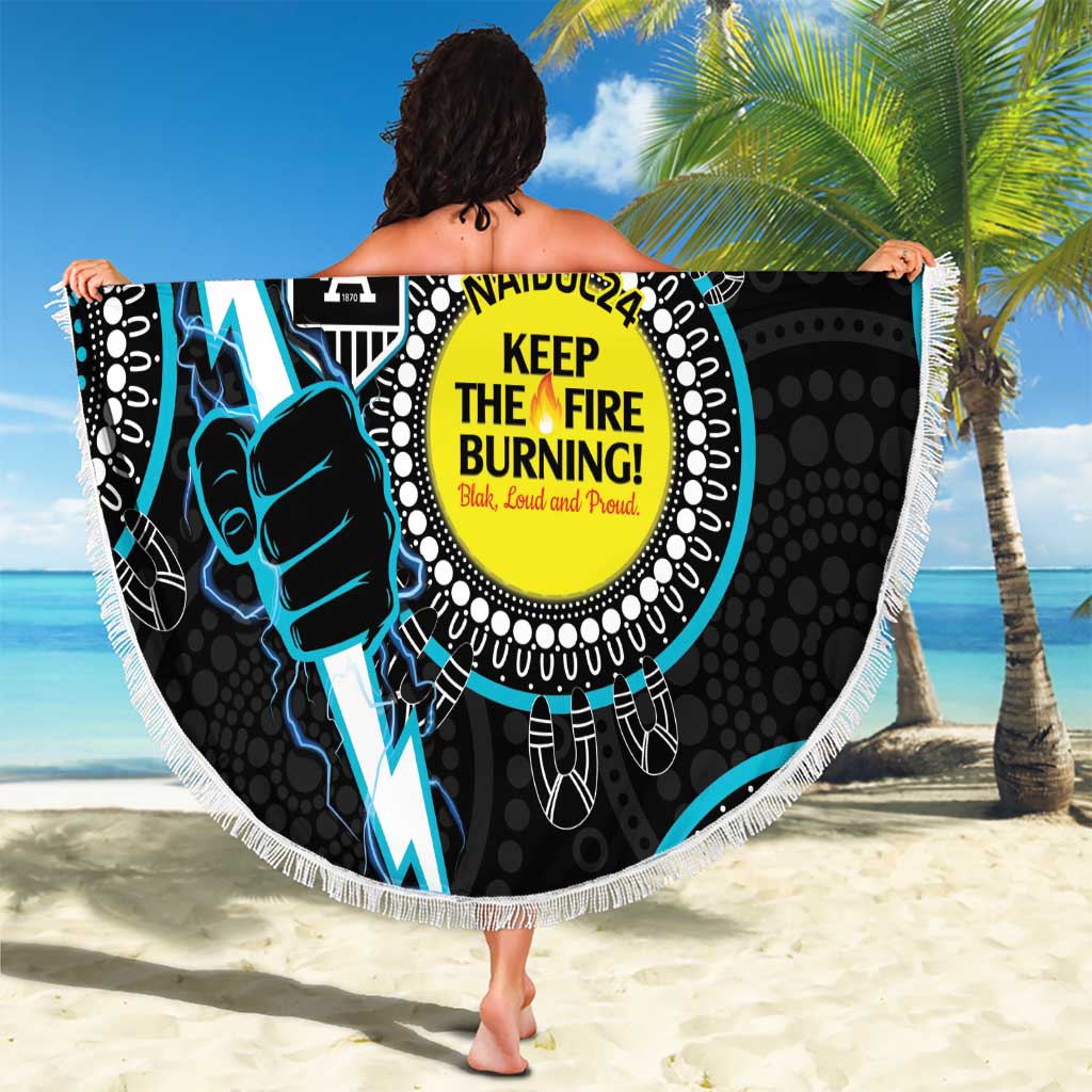 Custom AFL Power NAIDOC Week Beach Blanket Keep The Fire Burning Indigenous Art