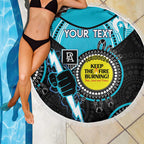 Custom AFL Power NAIDOC Week Beach Blanket Keep The Fire Burning Indigenous Art