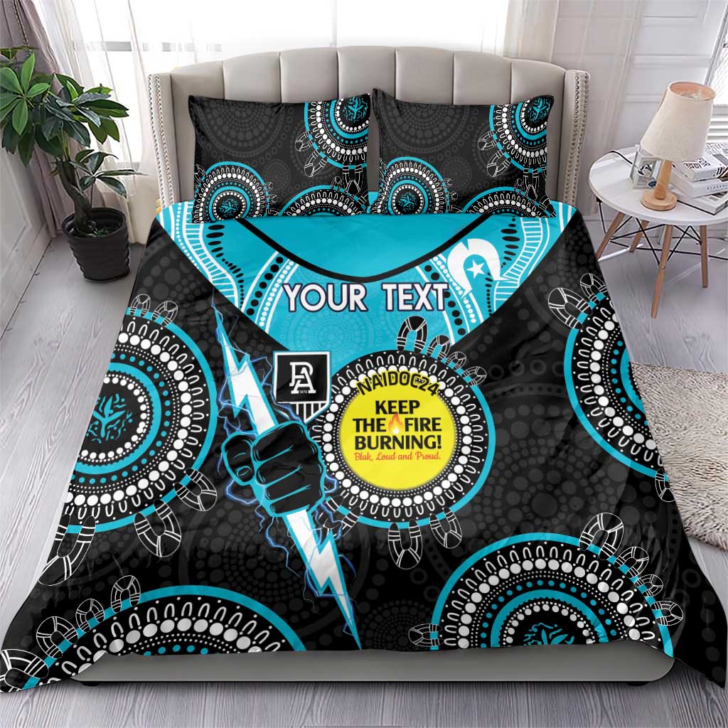 Custom AFL Power NAIDOC Week Bedding Set Keep The Fire Burning Indigenous Art