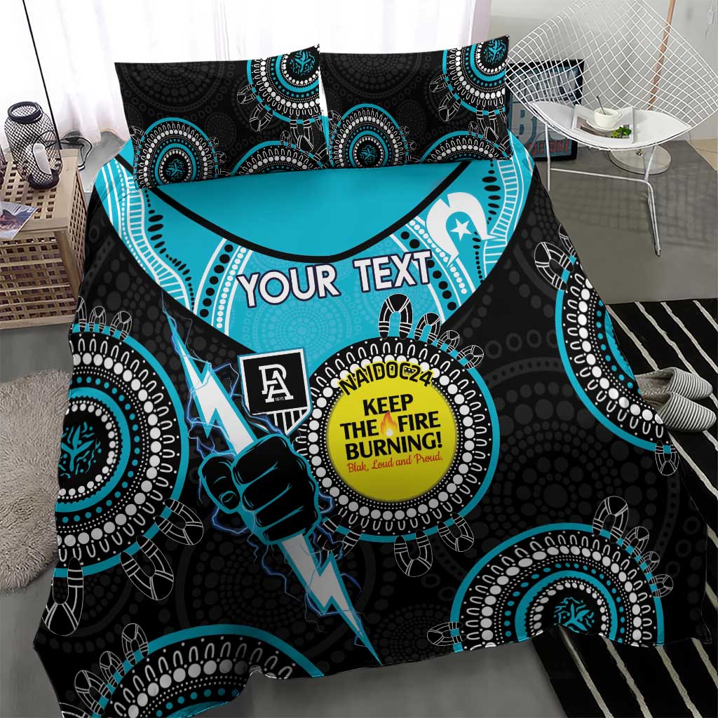 Custom AFL Power NAIDOC Week Bedding Set Keep The Fire Burning Indigenous Art