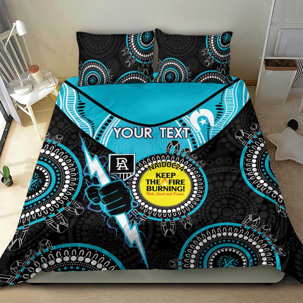 Custom AFL Power NAIDOC Week Bedding Set Keep The Fire Burning Indigenous Art