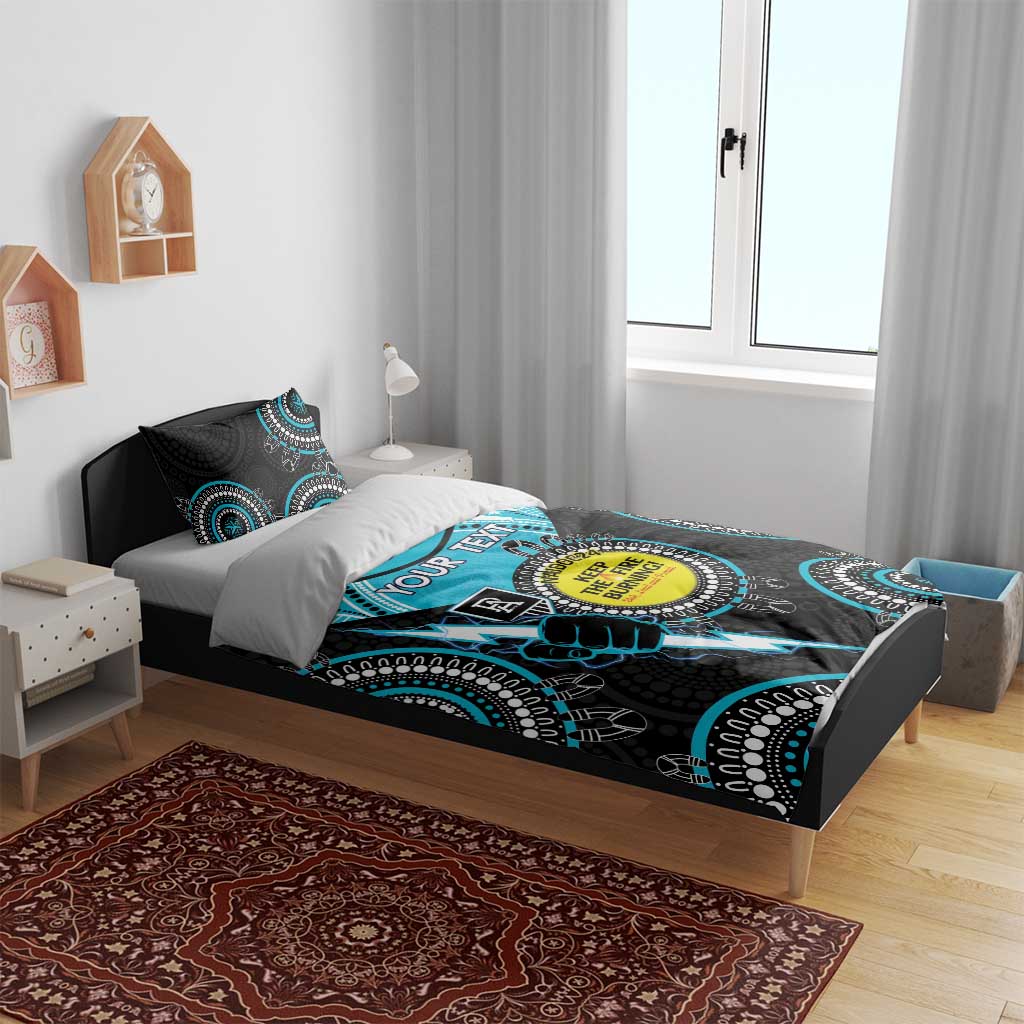 Custom AFL Power NAIDOC Week Bedding Set Keep The Fire Burning Indigenous Art