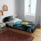 Custom AFL Power NAIDOC Week Bedding Set Keep The Fire Burning Indigenous Art