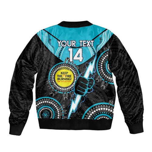 Custom AFL Power NAIDOC Week Bomber Jacket Keep The Fire Burning Indigenous Art