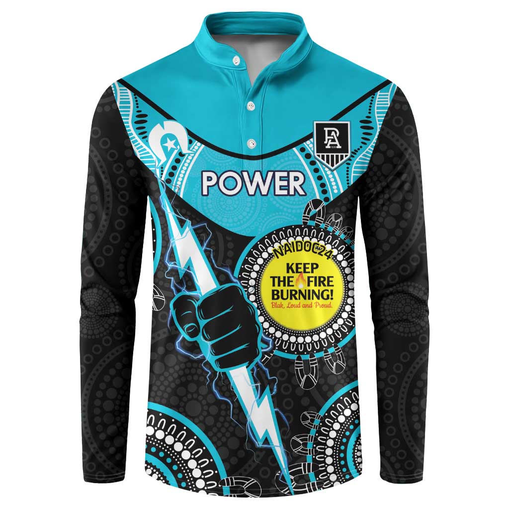 Custom AFL Power NAIDOC Week Button Sweatshirt Keep The Fire Burning Indigenous Art