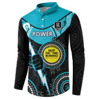 Custom AFL Power NAIDOC Week Button Sweatshirt Keep The Fire Burning Indigenous Art