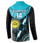 Custom AFL Power NAIDOC Week Button Sweatshirt Keep The Fire Burning Indigenous Art