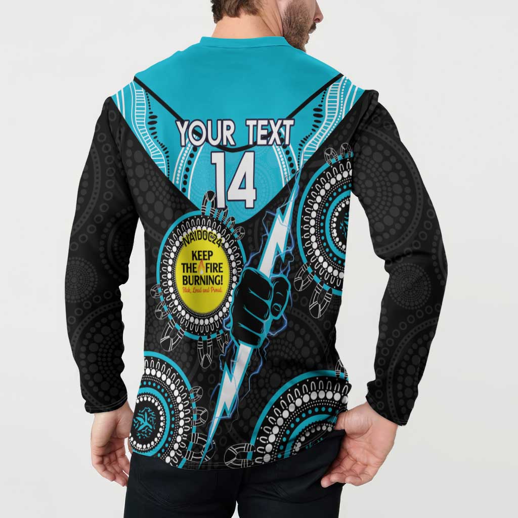 Custom AFL Power NAIDOC Week Button Sweatshirt Keep The Fire Burning Indigenous Art