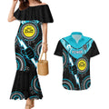 Custom AFL Power NAIDOC Week Couples Matching Mermaid Dress and Hawaiian Shirt Keep The Fire Burning Indigenous Art