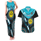 Custom AFL Power NAIDOC Week Couples Matching Tank Maxi Dress and Hawaiian Shirt Keep The Fire Burning Indigenous Art