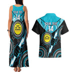Custom AFL Power NAIDOC Week Couples Matching Tank Maxi Dress and Hawaiian Shirt Keep The Fire Burning Indigenous Art