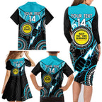 Custom AFL Power NAIDOC Week Family Matching Long Sleeve Bodycon Dress and Hawaiian Shirt Keep The Fire Burning Indigenous Art